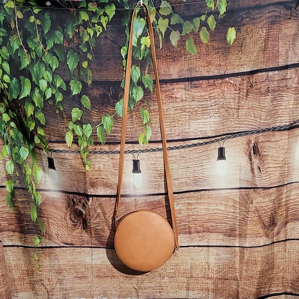 🤎 Le Donne Leather Canteen Round Crossbody Cognac Purse